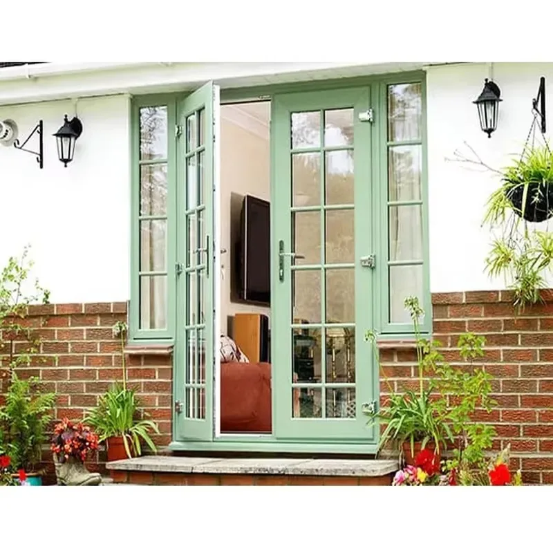 European Style French Double Door High Quality Aluminum Frame Glass Door for Residential and Commercial Use