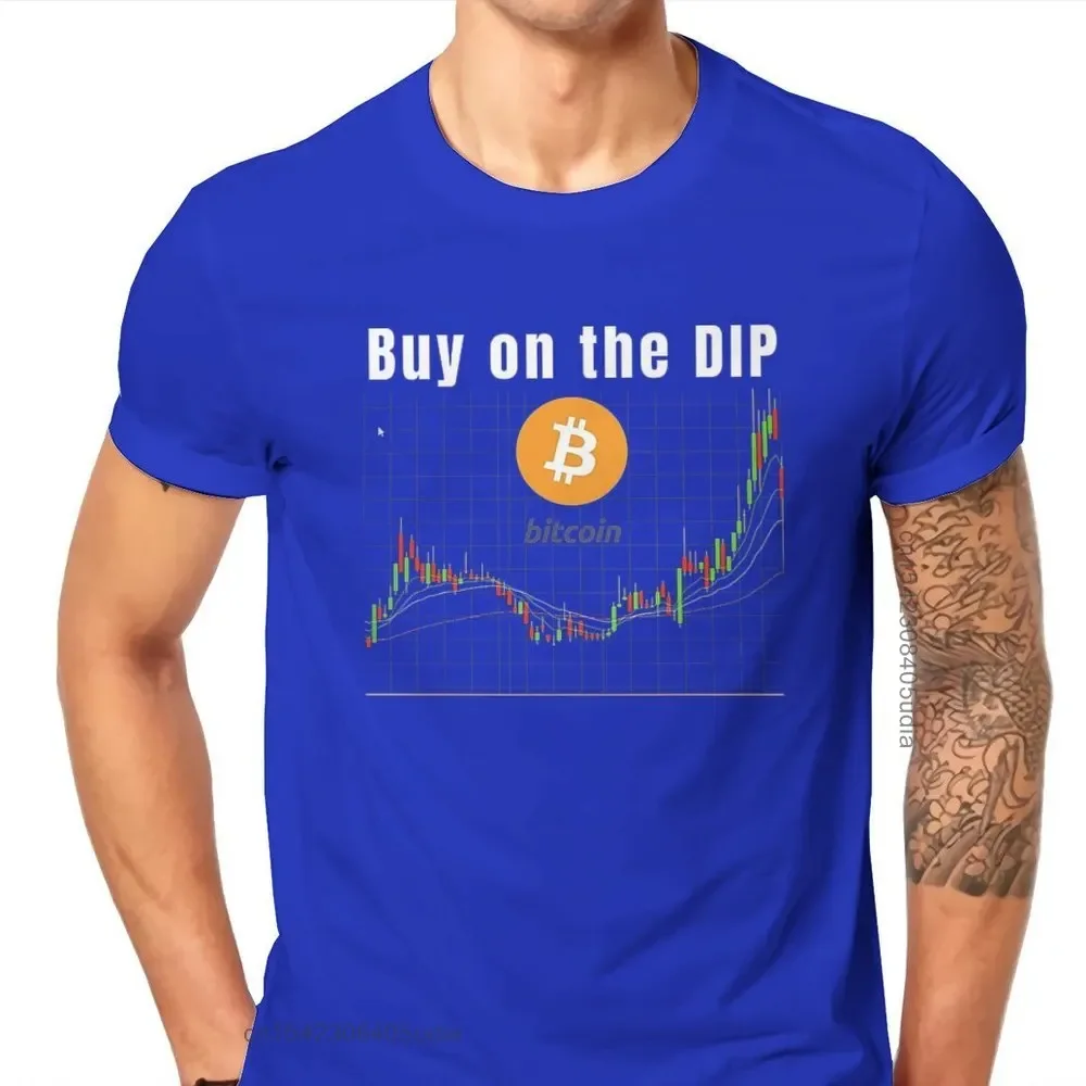 fashion heavyweight Bitcoin Cryptocurrency Art Buy On The Dips T Shirt Harajuku Punk High Quality Tshirt Loose O-Neck Men Shirt