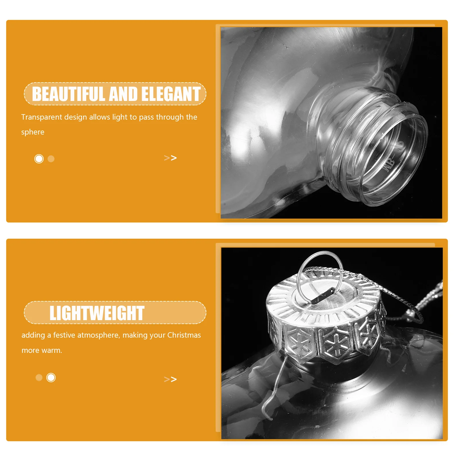 Bola de Navidad transparente de 10Cm, esfera plana transparente, adorno colgante rellenable para manualidades Diy, árbol de Navidad, decoración del hogar para boda, 6 uds.