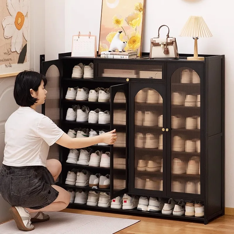 Simple shoe rack, shoe cabinet, wooden dormitory, covering a small area, multi-layer dust-proof entry door at the door, shoe rac