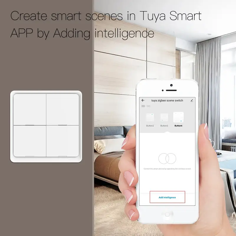 Moes ZigBee Wireless Scene Switch 12 Control Modes Handheld Push Button Setup Home Automation Scenario Tuya Smart Devices - Image 3