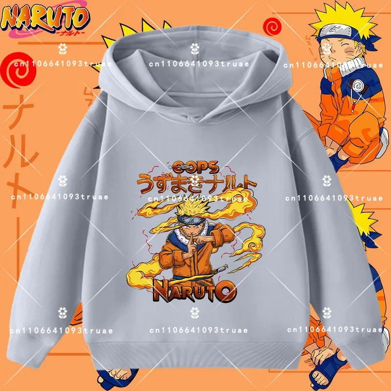 

Boys' Sports Shirt Girls' Casual Top Autumn/Winter Long-Sleeved Jacket Naruto: 3 - 12 Years Old Children Hooded Cartoon Print