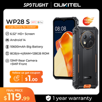 Oukitel WP28 S Rugged smartphone 6.52‘' HD 10600mAh 16GB (4+12)+128GB Android14 13MP Camera cellphone