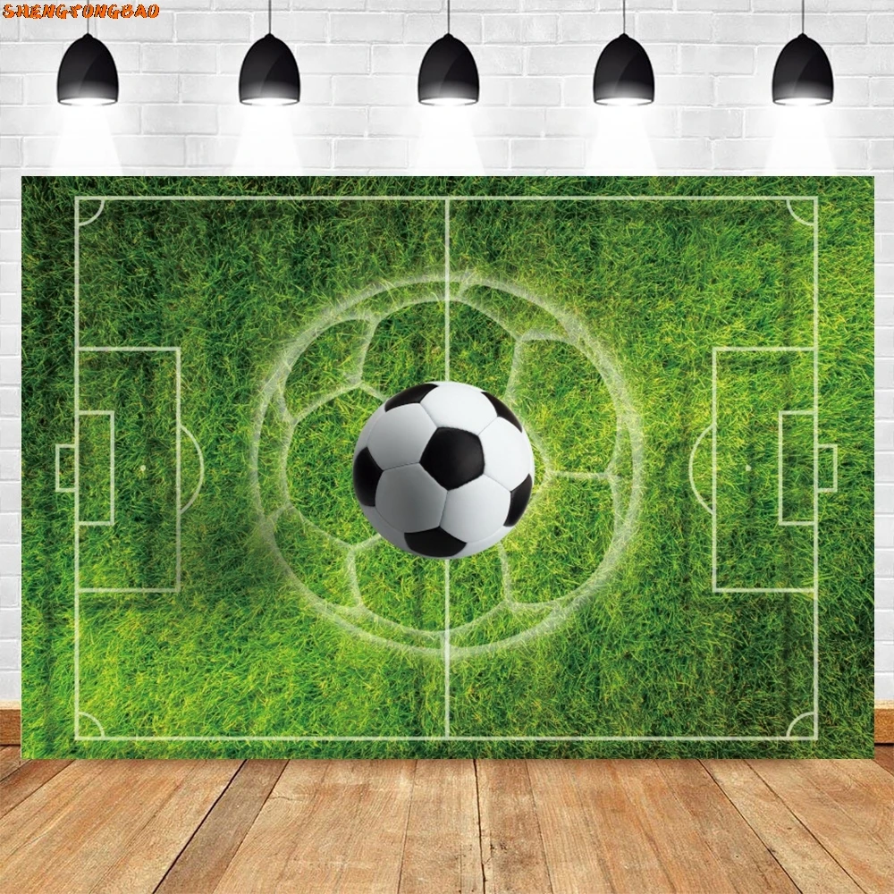Toile de fond de football Green Enge Field, fond photo personnalisé, décoration de fête d'anniversaire pour garçons, accessoires de photographie de sport