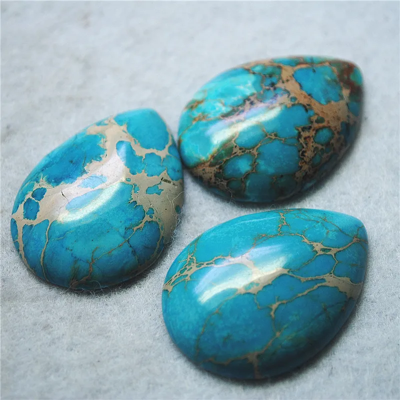 

3 шт., натуральные голубые бриллиантовые кабошоны в форме слезы, 30 х40 мм, аксессуары для ювелирных изделий своими руками, модный дизайн, бесплатная доставка