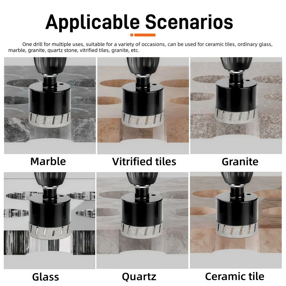 M14 مثقاب ثقب مائل مسامي حاد 6-100 مم منشار ثقب رخامي، مناسب لقمة مثقاب ماسية من بلاط السيراميك والجرانيت #4
