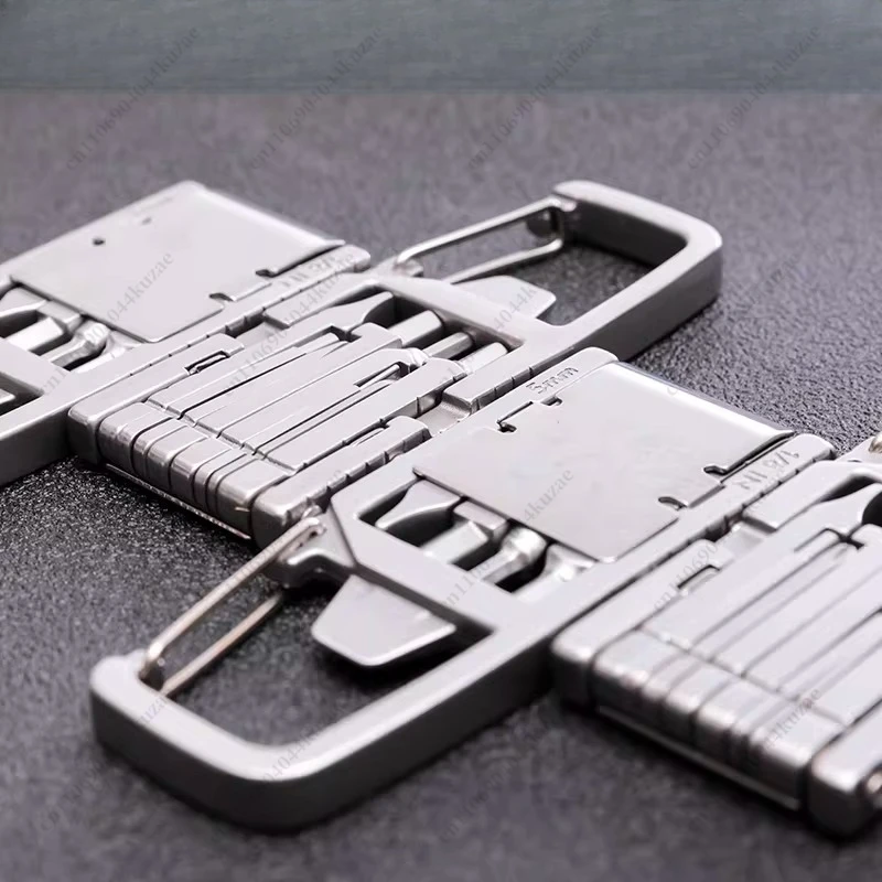 EDC Tool - Stainless Steel Folding Hexagonal Flathead Card Pin Unpacking Knife with Compact Buckle