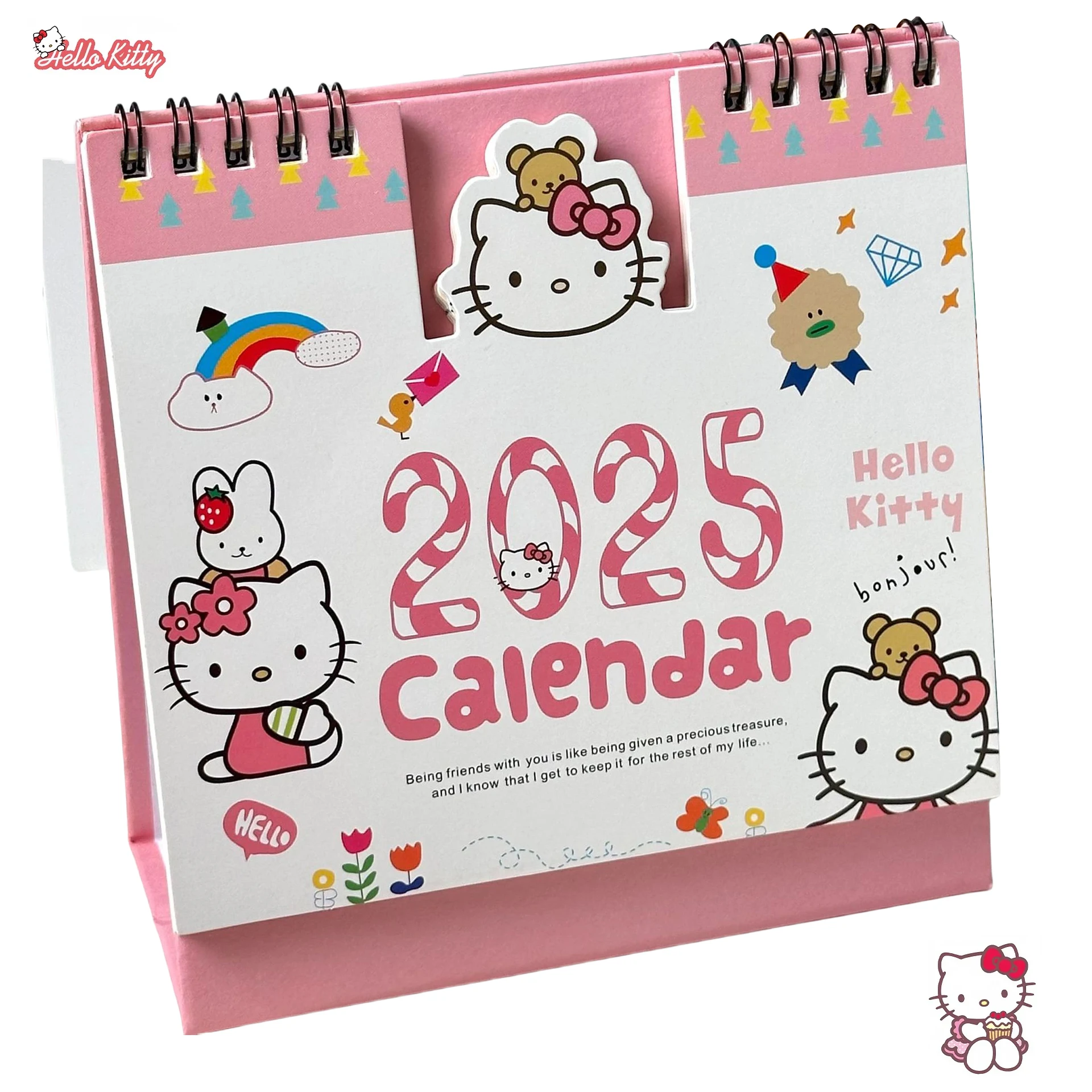 2025 Sanrio Hello Kitty Mini Desk Calendar Cartoon Office School Supplies Calendar Table Calendar Daily Weekly Scheduler Planner