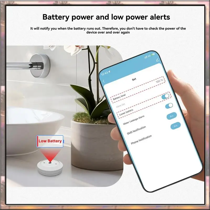 BAAZ HOT Tuya Zigbee Water Sensor Alarm For Home, Detect Leaks & Full Water Tanks With APP Control - Image 5