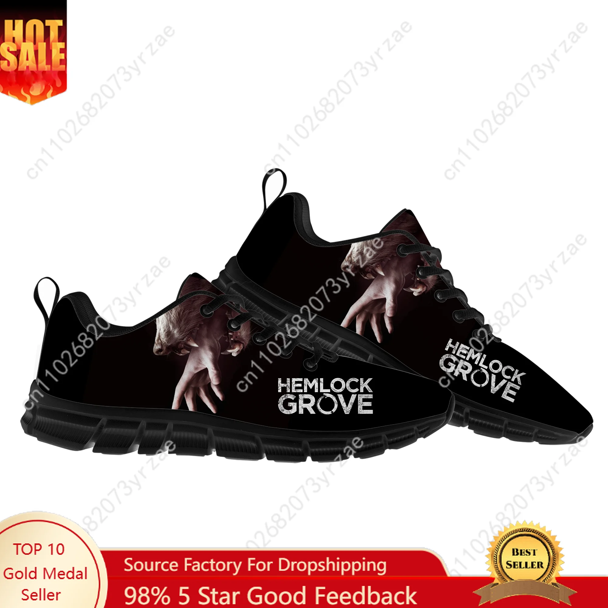 

Hemlock Grove Lace Mesh Shoes Flat Sneaker Men Women Sports Shoe High Quality Personalized Fashion Sneakers Custom Made Footwe