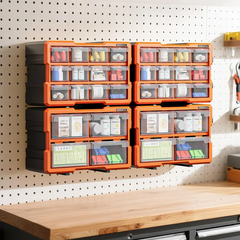 Multi Drawer-Type Tool Box |Stackable Plastic Organizer with Dividers for Small Parts Screws and Electronic Components JT40
