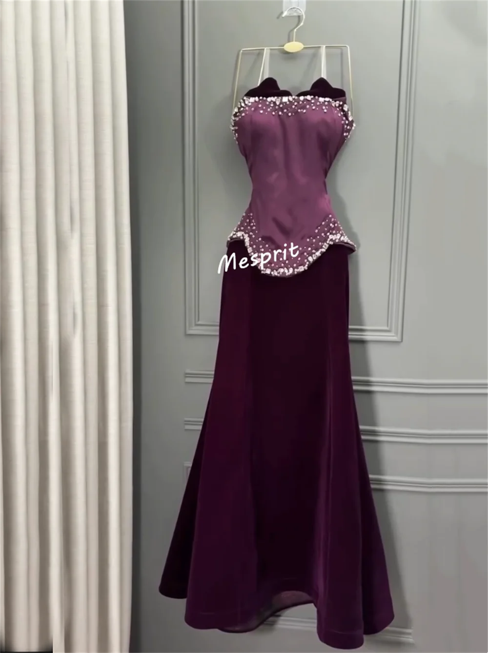 Vestidos largos de trompeta sin tirantes con purpurina Grace personalizados, vestido de noche brillante, ocasión a medida, elegante vestido de fiesta de bienvenida