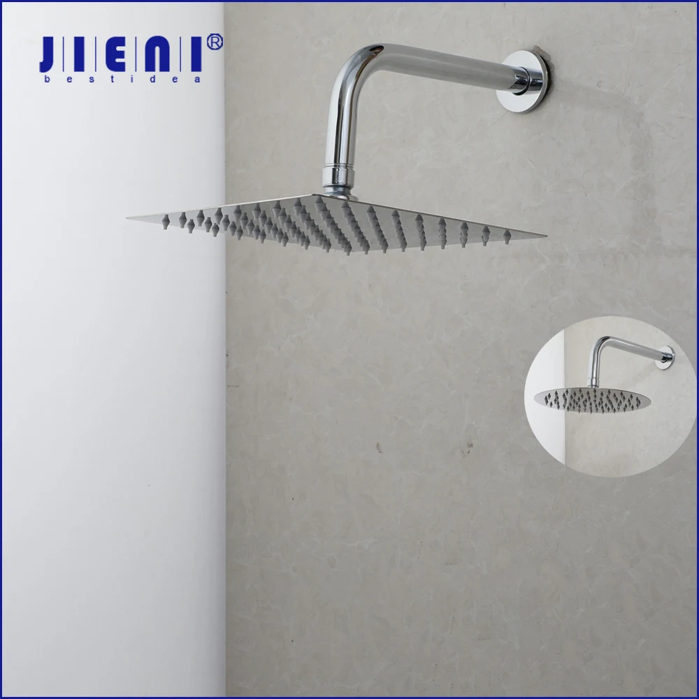 

JIENI 8~12'' Shower Head Simple And Easy Rainfall Shower Set Stainless Steel Ultra-thin Wall Mounted Bathroom Accessories