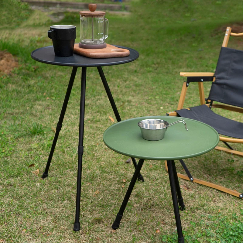 Outdoor Folding Small Round Table, Camping Portable Lifting Table, Simple Picnic Table, Garden Coffee Table