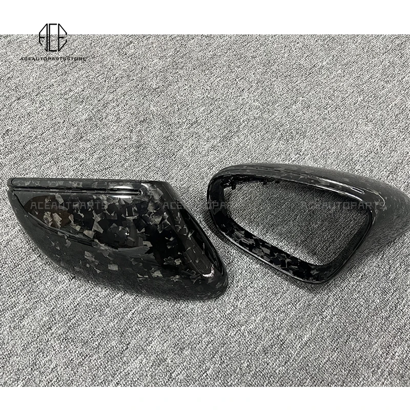 

For Porsche 911 992 Taycan 2019 -Up Carbon Fiber Door Side Rear View Mirror Cover Caps Replacement Style