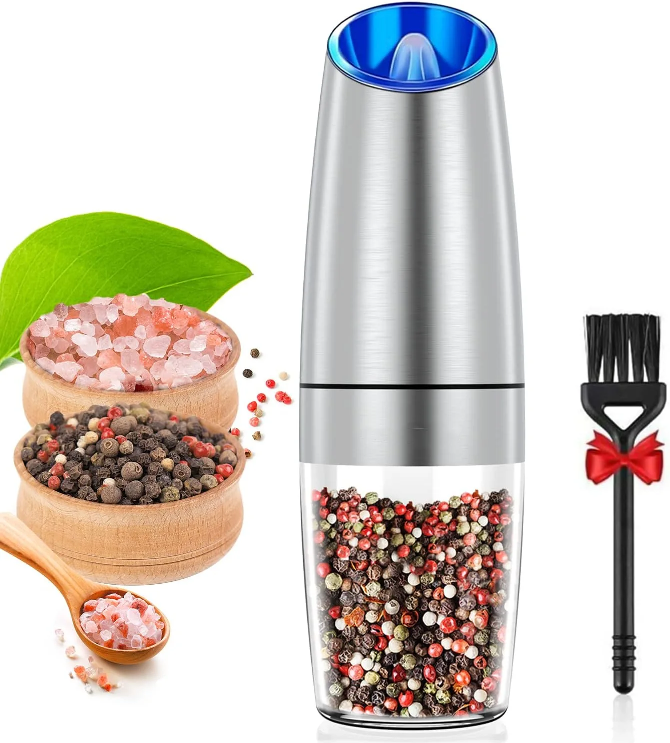 Gravity induction electric pepper grinder Automatic sea salt  Adjustable thickness stainless steel grinding powder