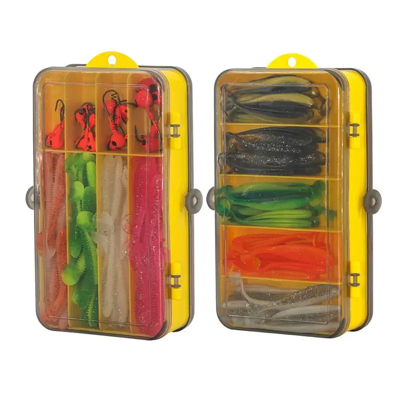 

WEIHE 131 шт., мягкая наживка и джиг-крючок, набор для рыбалки, мягкая рыболовная приманка, джиг-головка, крючок, коробка для снастей, рыболовный комбинированный комплект для морской воды в пресной воде