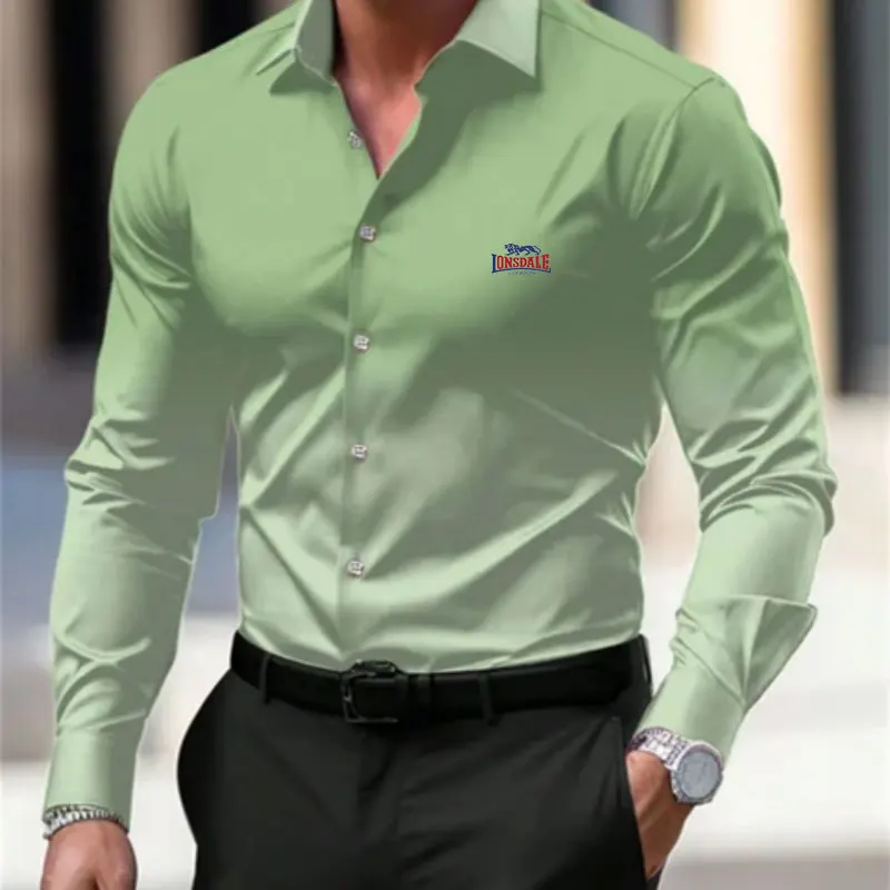 New three-dimensional fit men's fashionable shirt, daily casual fashion trend, luxurious top, plus size, loose and comfortable