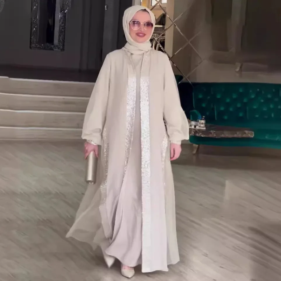 Abaya musulmana Eid para mujer, cárdigan largo, vestido modesto de Jalabiya, Ramadán, Marruecos, Dubai, Abayas, caftán islámico, Vestidos árabes