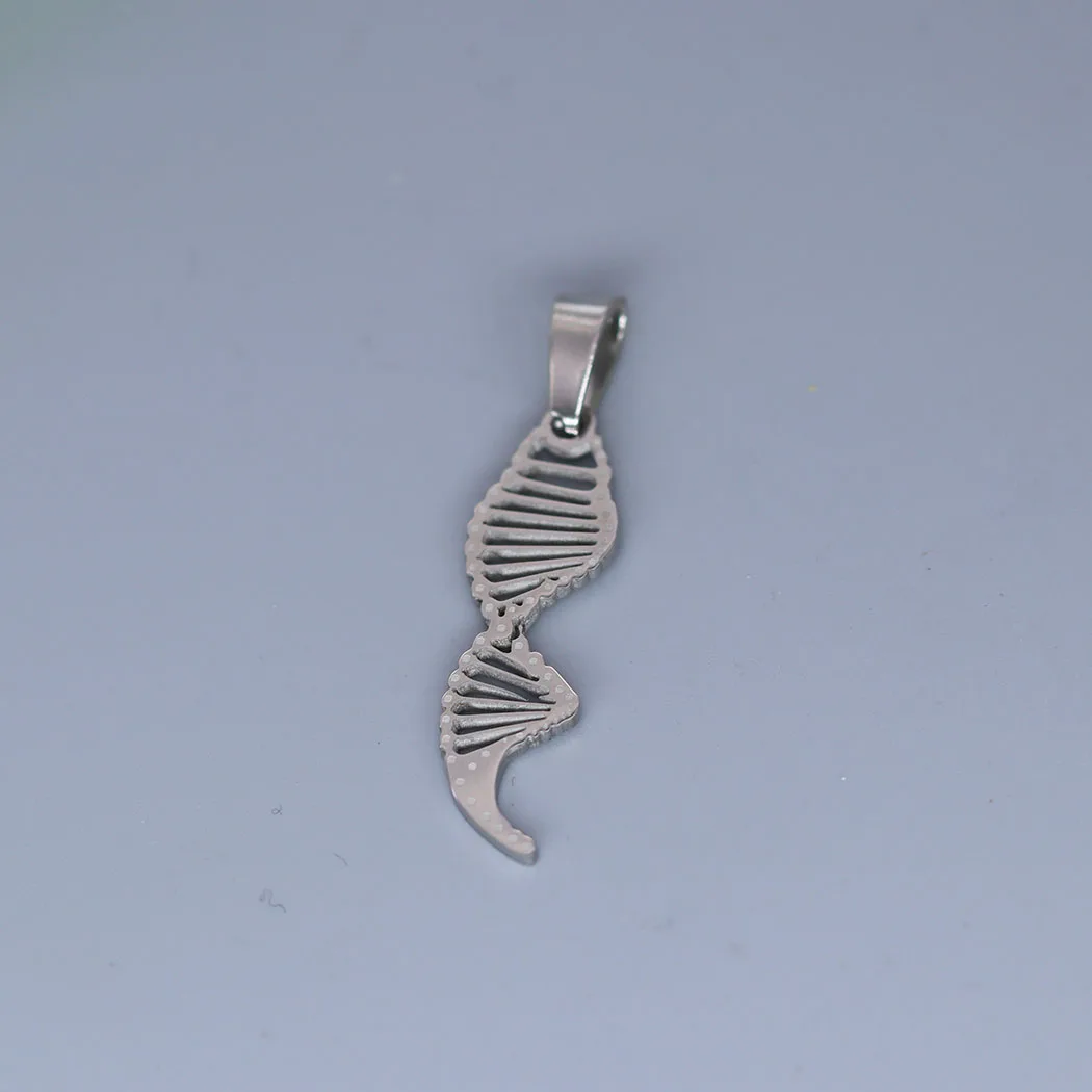 2pcs Chemistry DNA Double Helix Stainless Steel Charm Pendant for Science Necklace Bracelets Jewelry Making Handmade Craft DIY