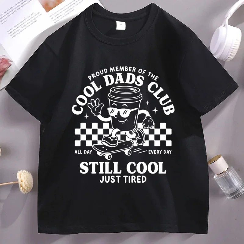 Casual Short Sleeve T-Shirt Graphic Print Mens Summer Clothing Funny Fatherhood Tee Versatile Streetwear Fashion Top
