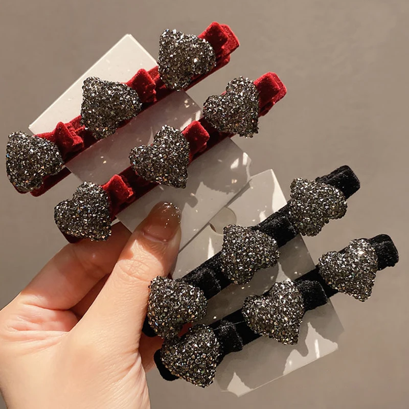 Bling Braided Hair Clip Fashion Hairpin Shiny Side Duckbill Clip Women Girls Sweet Cute Hair Accessories Fashion Korean Style