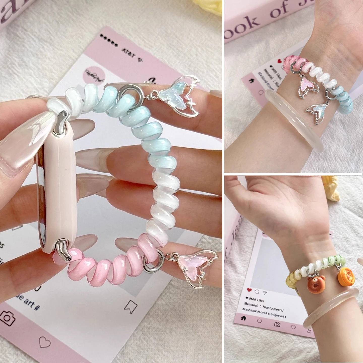 Gorgeous Scrunchie Strap for Xiaomi Smart Band 11 10 9 8 NFC Elastic Stretchable Brecelet Pulseira Correa Xiaomi Mi Band 10 9 8
