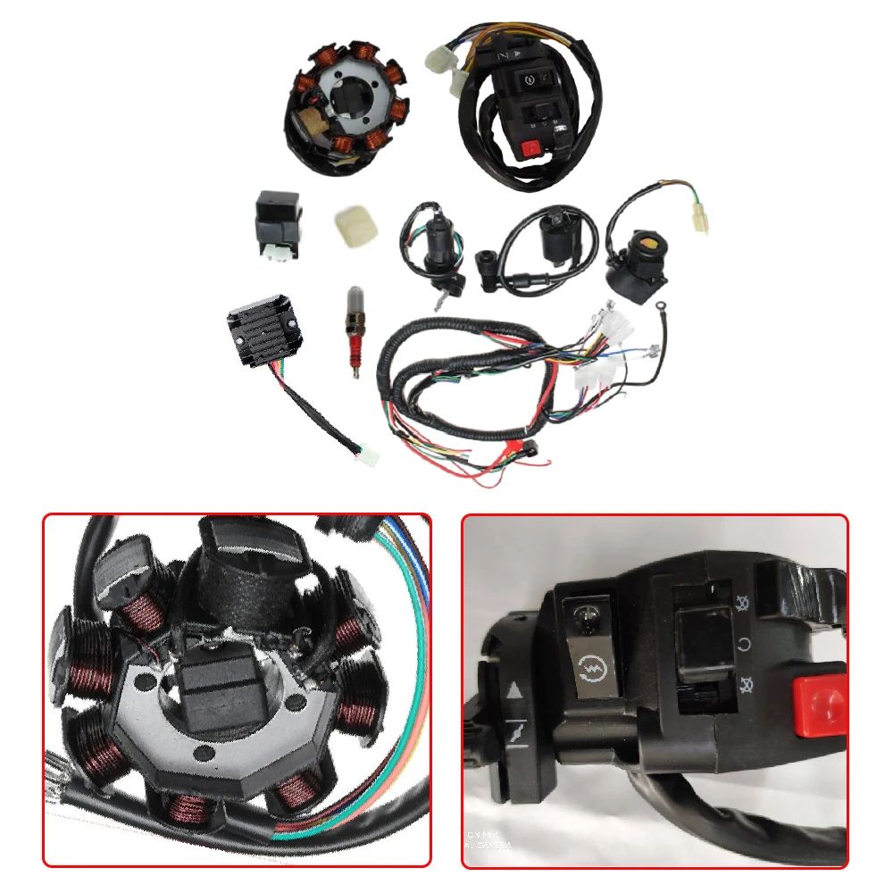 1Set Beach ATV Wiring Harness Truck Electric Wiring Harness Wire Loom Stator Full Kit For ATV QUAD 150/200/250CC Car Accessories
