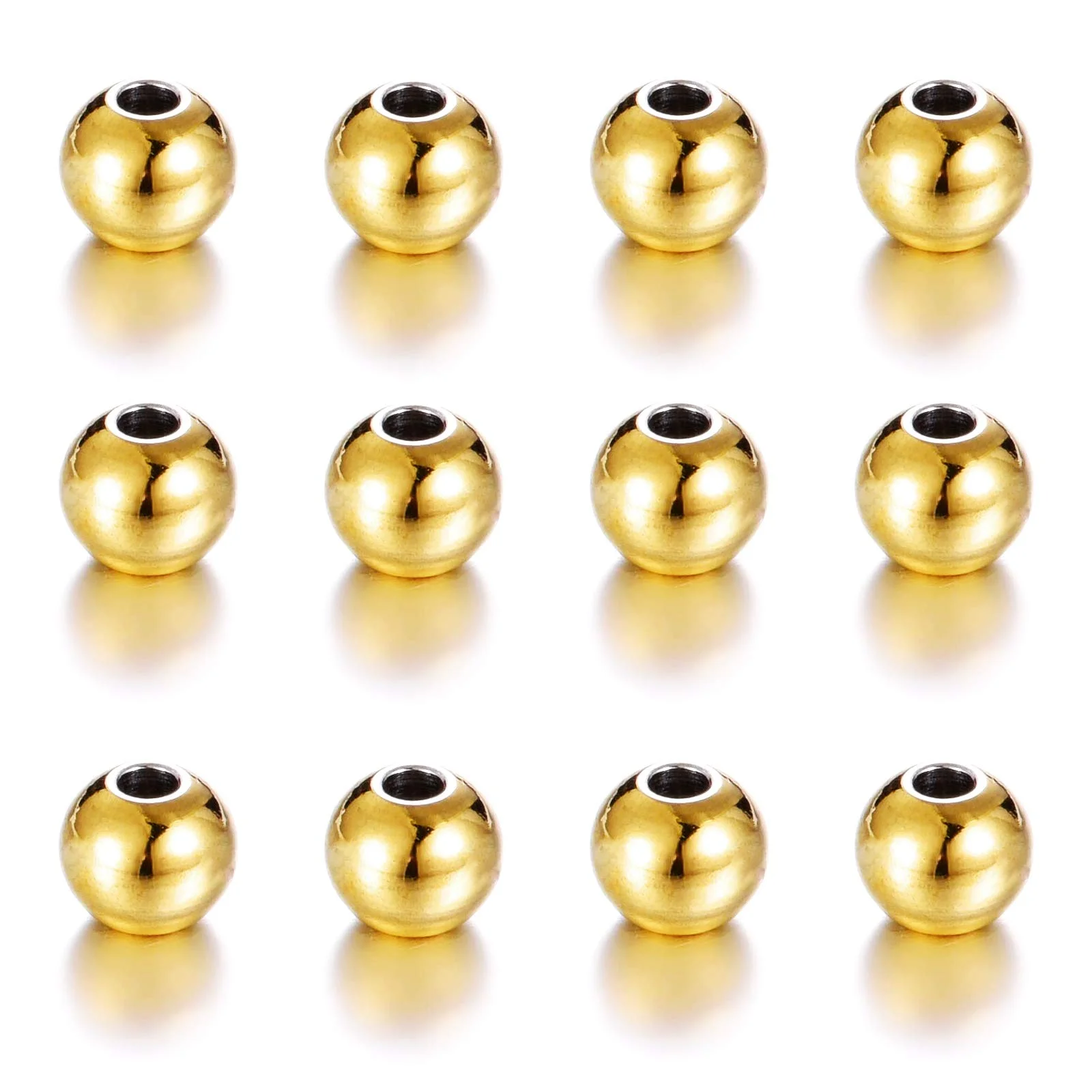 500pcs 3mm Gold Stainless Steel Beads For Jewelry Making Round Loose Spacer Ball DIY Accessories Charms