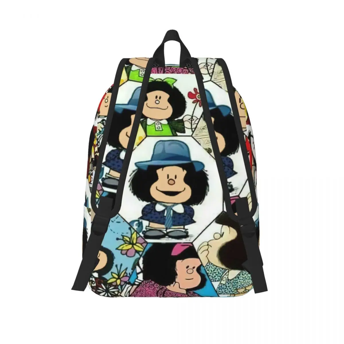 Anime Plaid Mafalda Backpack for Kindergarten Primary School Student Book Bags Boy Girl Kids Canvas Daypack Durable