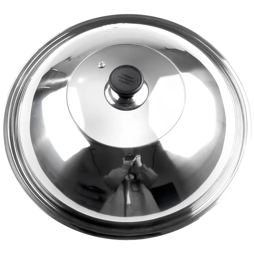 Round 28/30/32/34/36cm Cooking Pot Lid Stainless Steel Combined Pot Cover Anti-scalding Visible Wok Lids Cookware Parts