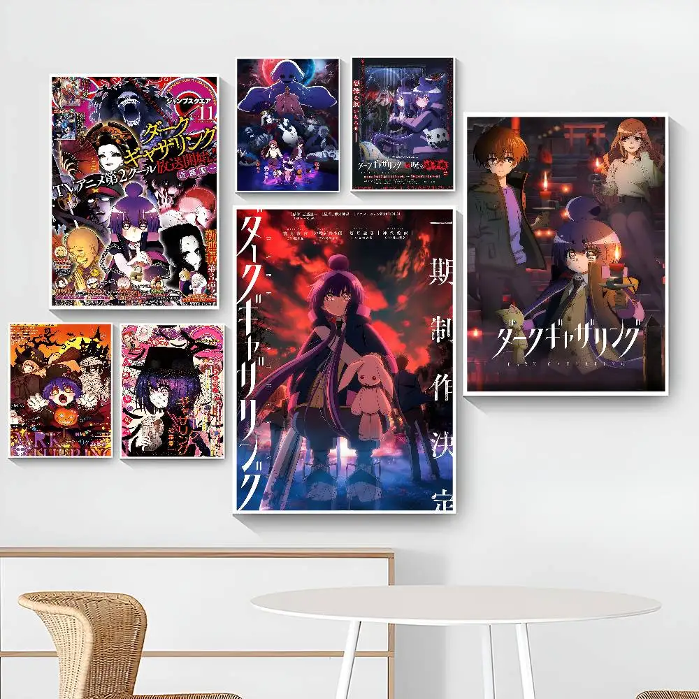 Anime Dark Gathering Vintage Posters Sticky Retro Kraft Paper Sticker DIY Room Bar Cafe Kawaii Room Decor