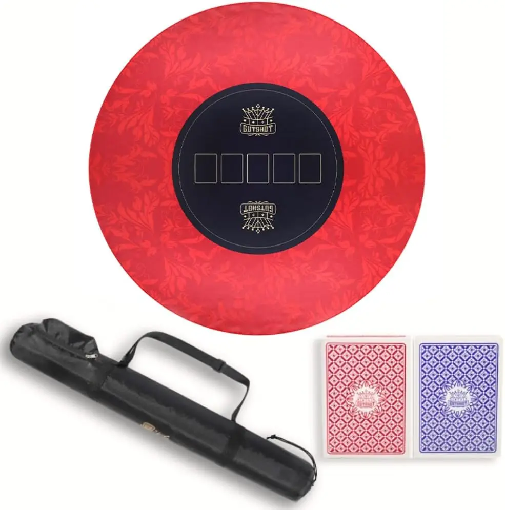 

Foldable Casino Quality Poker Mat | Water Resistant, Soft Multi-Spandex | Waterproof, Noise-Free | Includes Bag & 2 Card Packs