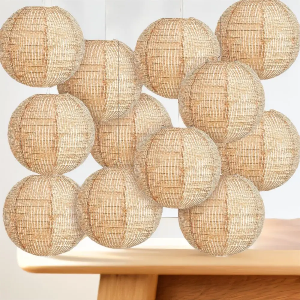 

3pcs Durable 8inch Linen Paper Lantern Funny Portable Festival Lantern Unique Hanging Lantern Shopping Mall