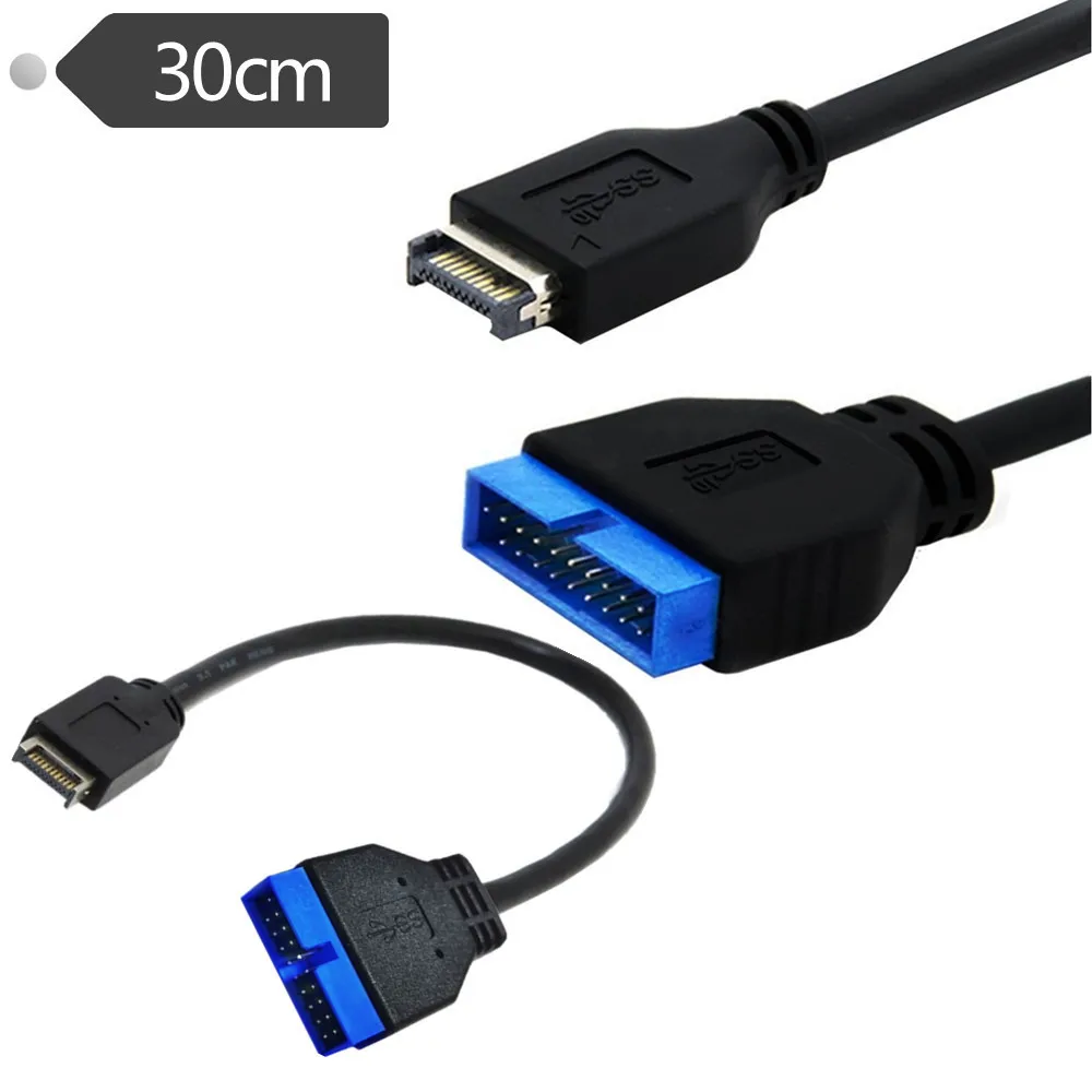 30cm USB3.1 Type-E to USB3.0 19/20Pin Header Extension Cable Motherboard Front Panel Adapter Cable Compatible with Desktop PC