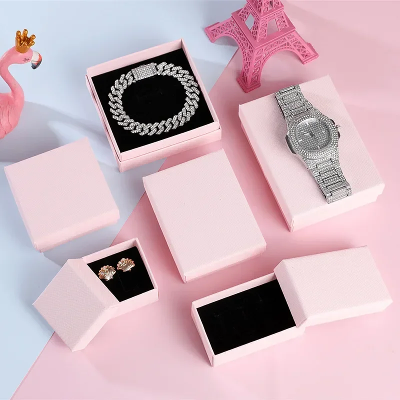 

1pc Portable Jewelry Set Gift Box Ring Necklace Bracelets Earring Gift Packaging Box Wedding Decor with Sponge Inside Rectangle