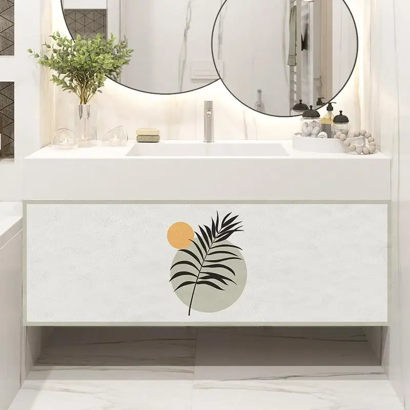 Waterproof Oil-resistant PVC Kitchen Cabinet Door Curtain Self-adhesive Dust-proof Storage Wardrobe Magic Tape Sticky Back
