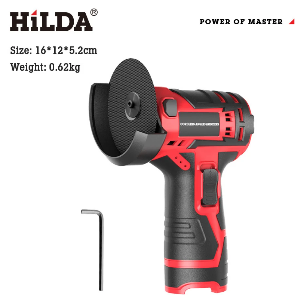 12V Mini Angle Grinder with Rechargeable Lithium Battery Cordless Polishing Machine Diamond Cutting with Accessories Power Tool