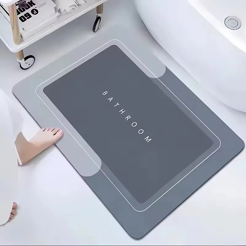 Super Absorbent Non-slip Bathroom Mat Diatomaceous Earth Bathroom Mat Quick Drying Bath Mats Home Decor