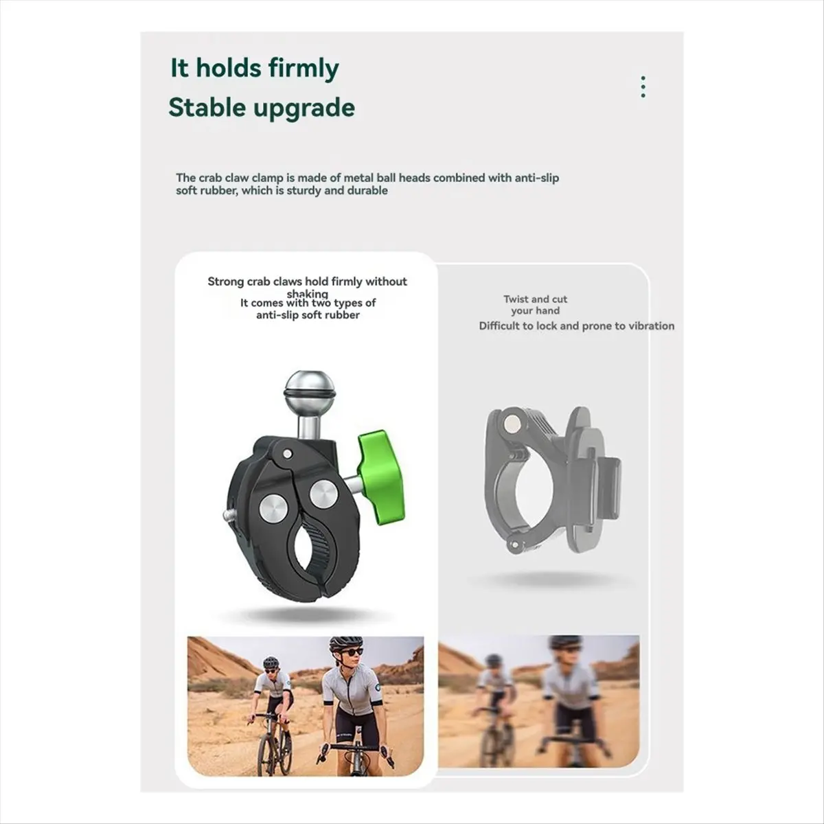 Punctual- Versatile Action Camera Clamp Mount for Motorcycles & Bikes Fits 15-35mm Pipes for GoPro Insta360 DJI AKASO