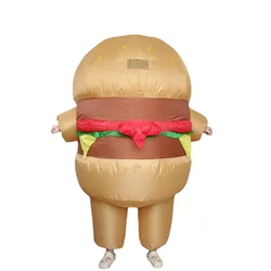 Unisex cibo Hamburger Costume gonfiabile vestito adulto uomo donna divertente Purim Halloween Party Fancy Dress Hamburger indumento gonfiato