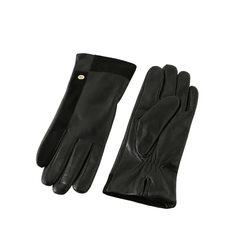Cross-border European, American and Russian Women's Small Goat Leather Premium Adult Leather Gloves Warm Wool Lining