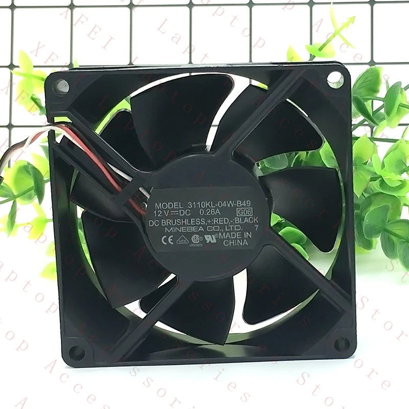 

D 1PC 3110KL-04W-B49 12V 0.26A 8025 8CM 3-Wire Projector Cooling Fan #as