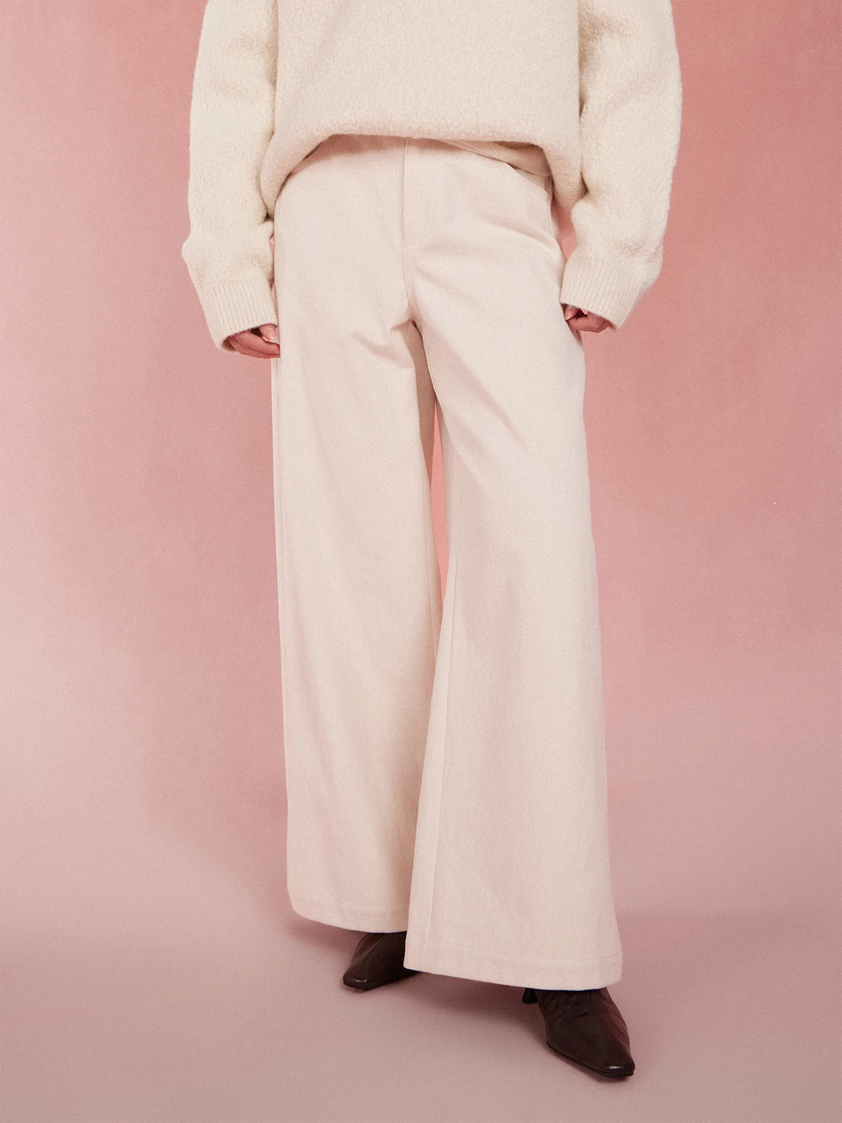 

Брюки женские прямые из чистого хлопка, белые, джинсовые, с высокой талией, широкие, в стиле ханьфу, с элементами джинсовой ткани