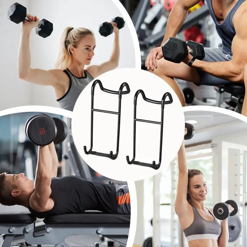 2PCS/Set Dumbbell Spotter Hooks Hold Up Hangers Heavy Power Dumbbells Rack Attachments for Dumbbell Bench Press Chest & Shoulder - view 6