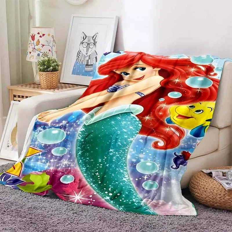 The Little Mermaid Disney Printed Blanket Children Adult Blanket Soft and Warm Bedding for Bed Sofa Outdoor Travel Cover Blanket