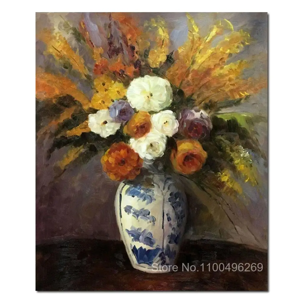 Flowers Canvas Art Handmade Pierre Auguste Renoir Painting Roses Modern Impressionist Artwork Wall Picture Entrance Hall Decor