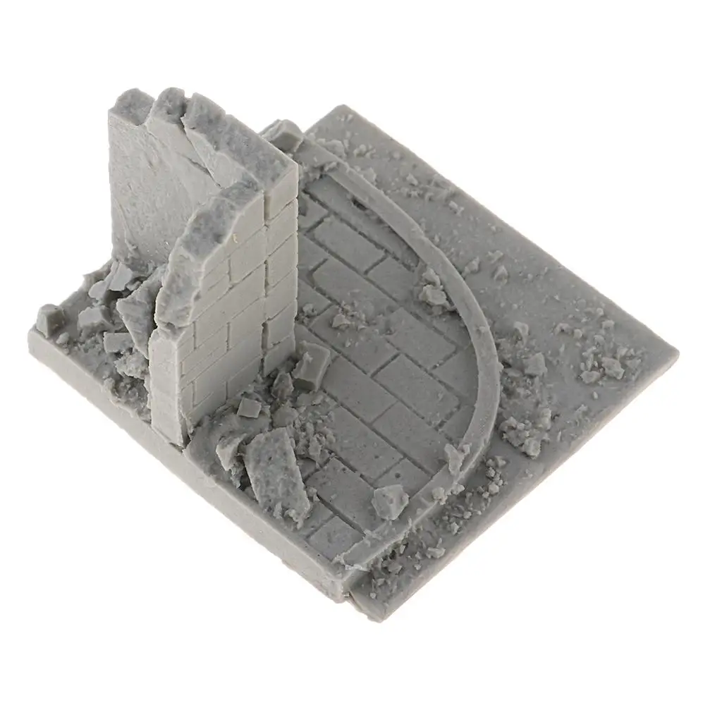 Kit de modelo de resina 1/35 ruinas urbanas para acessório de construção de cenário de jogo de guerra