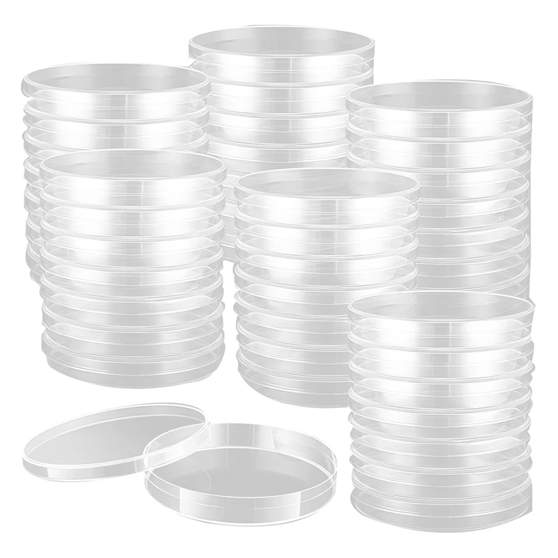 200 Pack Sterile Plastic Petri Dishes 90Mm Dia X 15Mm Deep Clear Thick Petri Dishes Petri Dishes With Lids