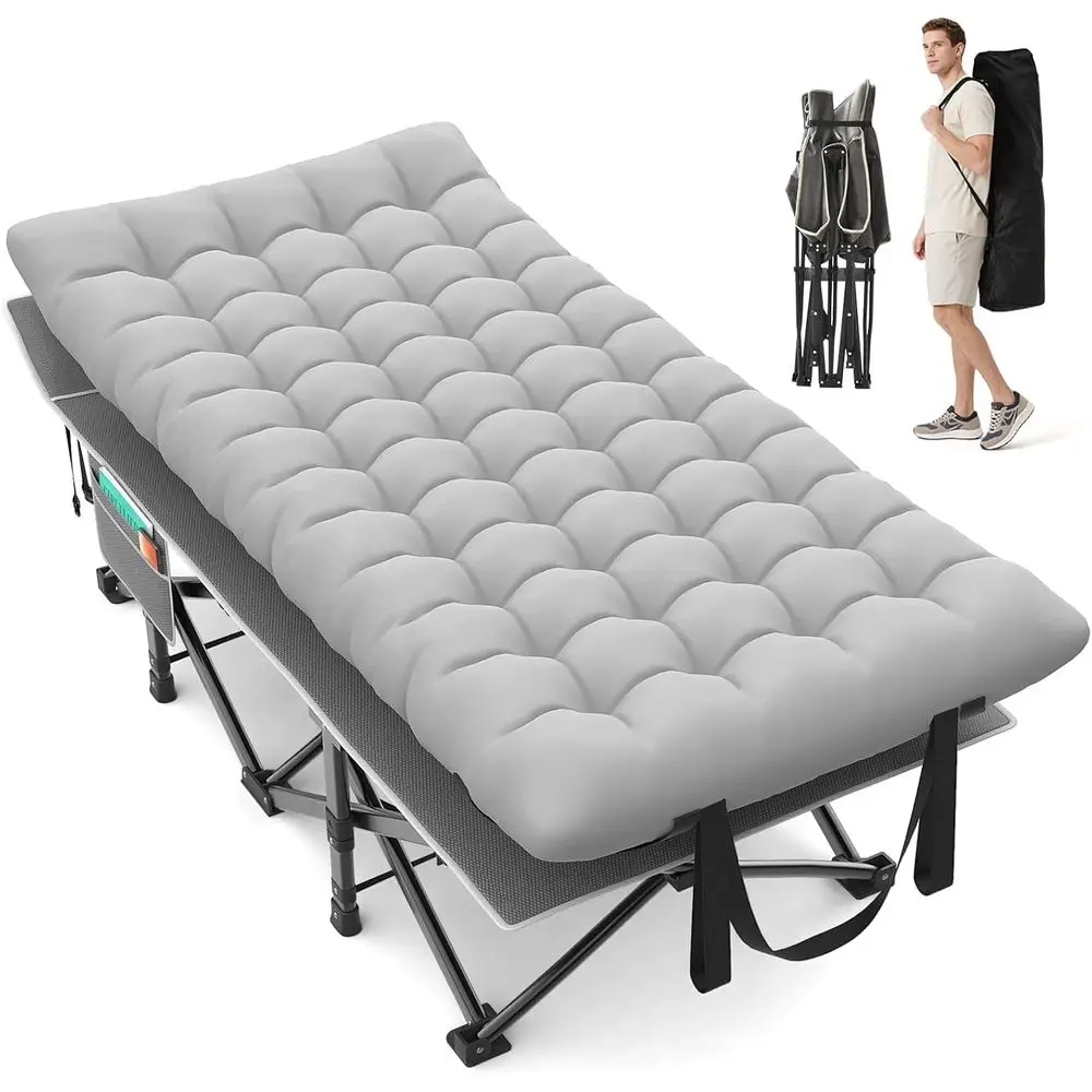 

Heavy-Duty XXL Camping Cot with Pillow Mattress, 900lbs Capacity, 1200D Double-Layer Fabric, Portable for Adults, Includes Carry